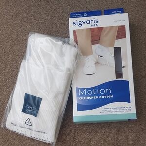 Sigvaris Men's White Cushioned Cotton Socks